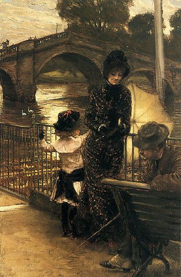 James Joseph Jacques Tissot By the Thames at Richmond Sweden oil painting art